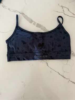 Alphalete Navy Black Camo Seamless Sports Bralette
